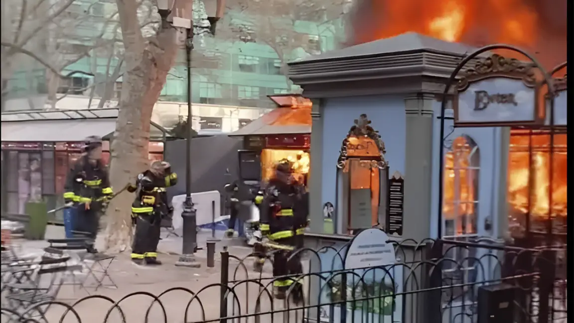 Shocking Video: Bryant Park Holiday Market Goes Up in Flames—No Injuries Reported!