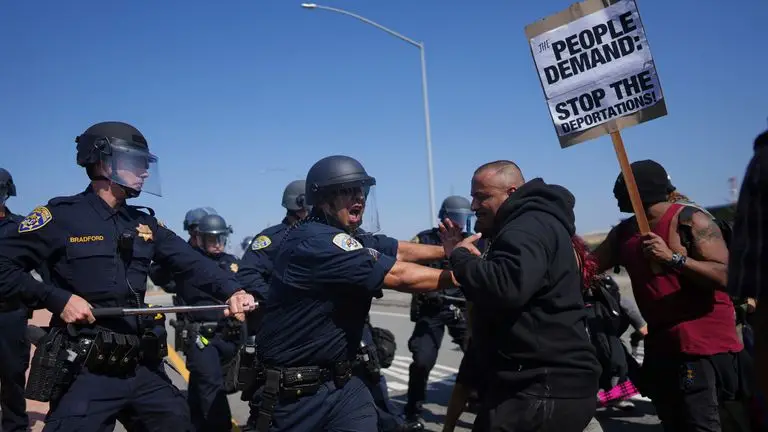 L.A. Police Detain Over 20 People on First Night of Curfew During Downtown Protests