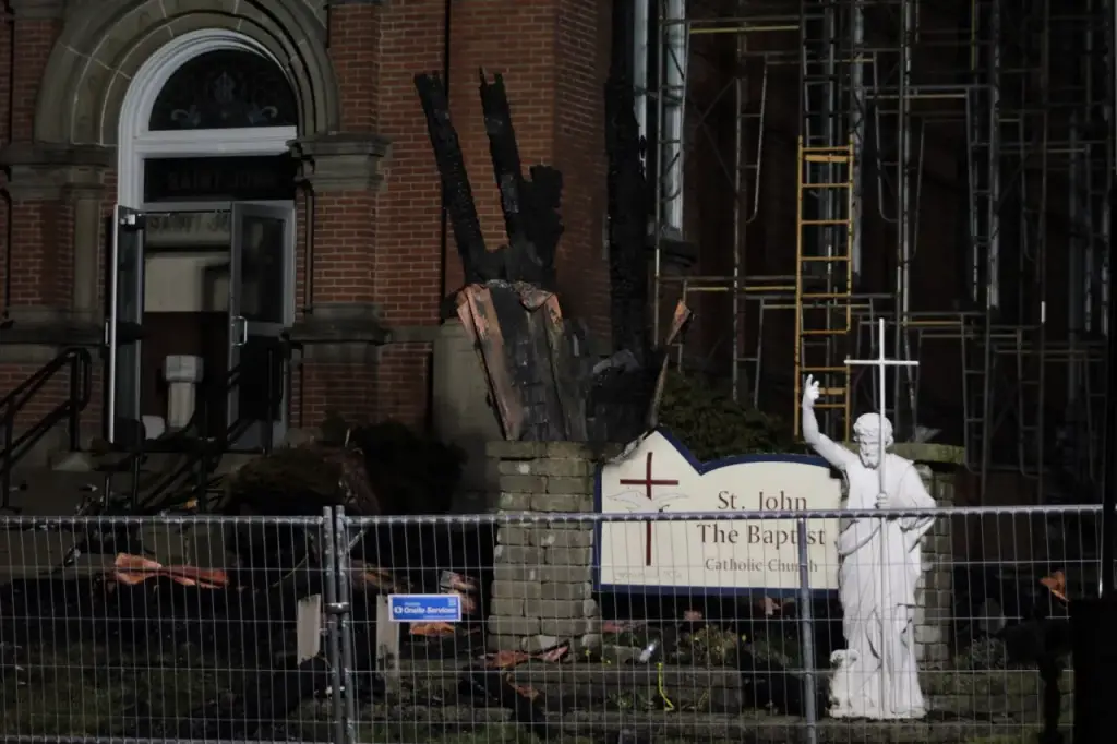 135-Year-Old St. John’s Church Undergoing Salvage Operation After Devastating Blaze