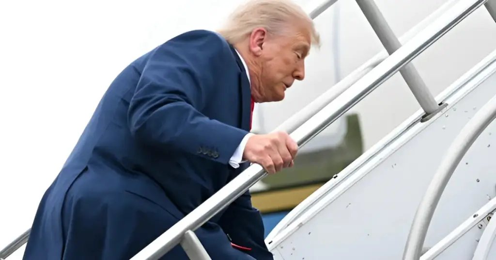 Watch: Trump Stumbles on Air Force One Stairs, After Mocking Biden's Accident